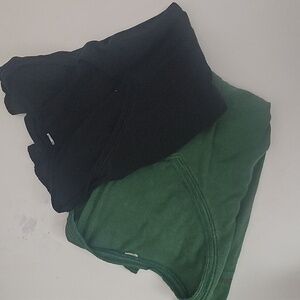 2 Women's Long Sleeve Tops...Black And Green